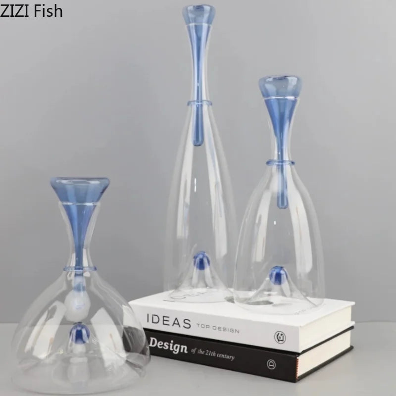 Transparenter Weinwaren-Dekanter aus Glas, Weinspender, rote Weine, Gefäße, Behälter, Glasflaschen, Weinflasche, Trinkutensilien