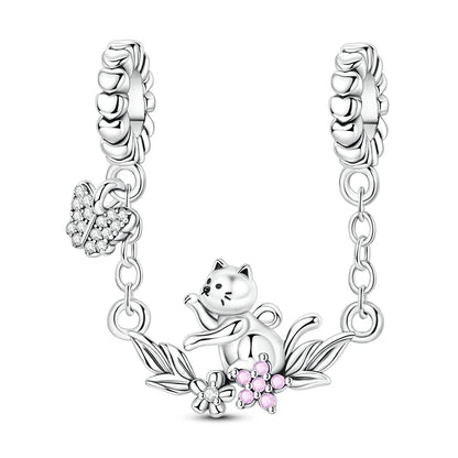 Sicherheitskette Libelle Schmetterling 925er Sterlingsilber Original Marienkäfer Kolibri Charm DIY Schmuckherstellung für Armband Armreif