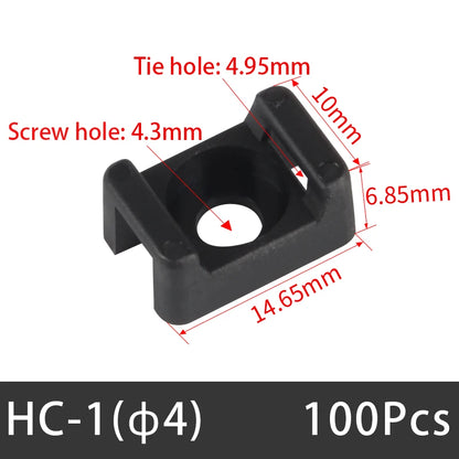 50/100pcs Kabelbinder halterungen Sitz fester Sitz Draht wallens attel Typ Kunststoff halter weiß schwarz stm HC-2 HC-4 Datenleitung wickler