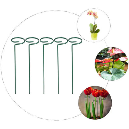 5 Stück Eisen-Kunst-Pflanzenstützen, Einzelstiel-Blumenstützen für Rosen, Orchideen, Pfingstrosen, Tulpen, Tomaten, Gemüse und Gartenarbeit