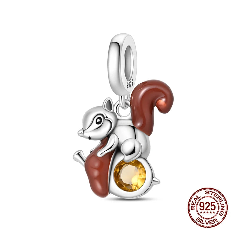 Herbst Neue 925 Sterling Silber Braun Maple Leaf Kürbis Biene Charms Bead Fit 3mm 925 Original Armbänder DIY schmuck Warmes Geschenk