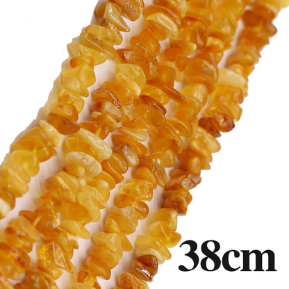 38 cm Natürliche Bernstein Stein Perlen Unregelmäßige Freeform Chip Gelb Kies Perlen Für Schmuck Machen DIY Halskette Armband 10x6mm