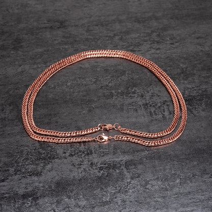 Vinterly Lange Halskette mit kubanischer Kette für Männer und Frauen, rotes Kupfer, verstellbar, 20/22 Zoll, gedrehte Halsketten, kratzfester Kettenschmuck