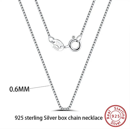 Effie Queen 100% 925 Sterling Silber Basis-Kettenhalsketten Box/Schlangen-/Chopin-/Figaro-Kette mit Perlen 40-60cm Unisex DIY Alltagskleidung