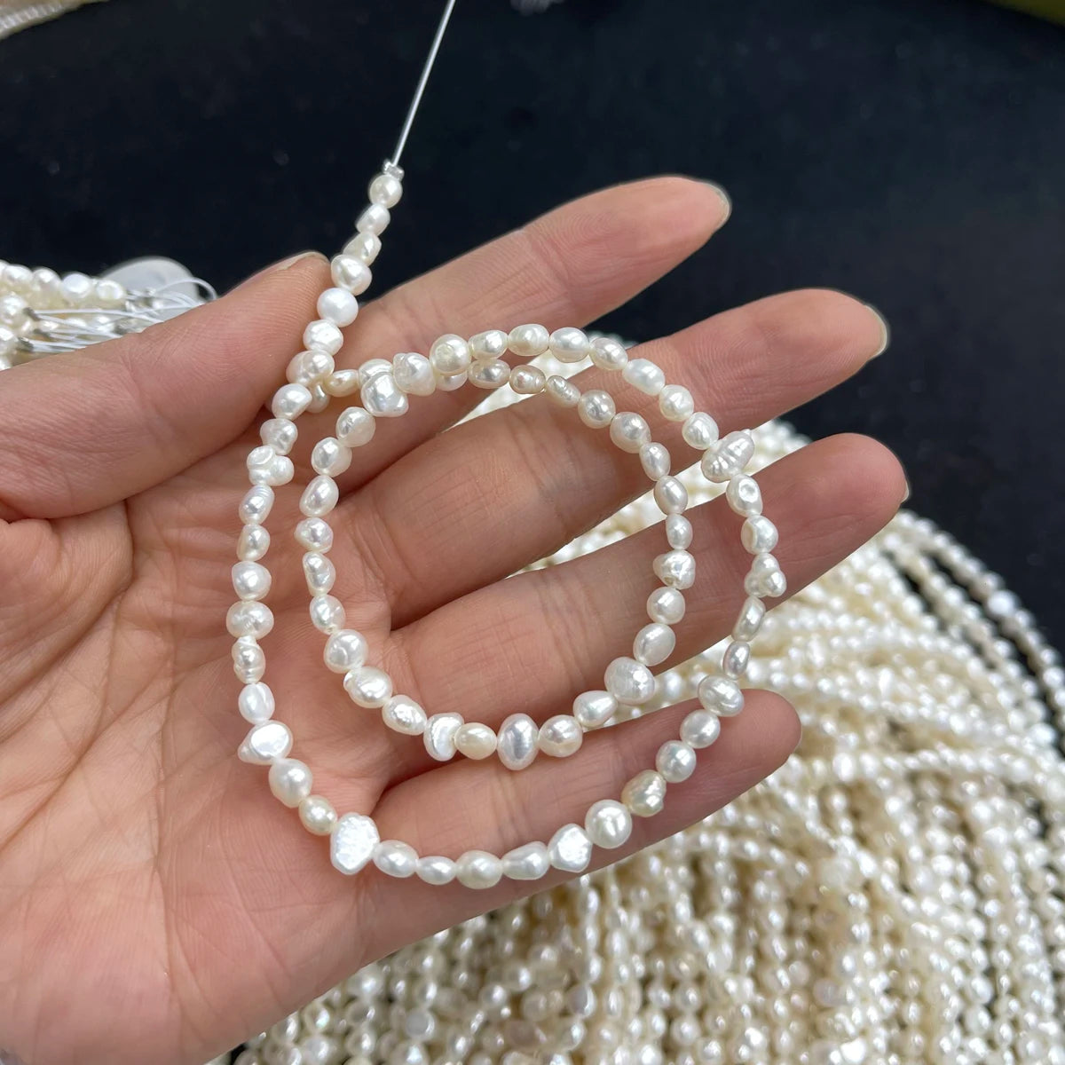 4-5mm Unregelmäßig Geformte Natürliche Süßwasserperlen Halbfertige Perlen für Schmuckherstellung DIY Damen Halskette Armband Zubehör