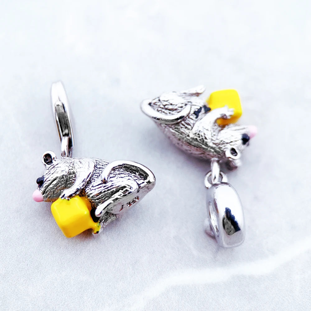 Maus- und Käse-Charms-Anhänger, passend für Europa-Armbänder, europäischer Stil, 925er Sterlingsilber, süßer Modeschmuck, Club für Damen und Herren
