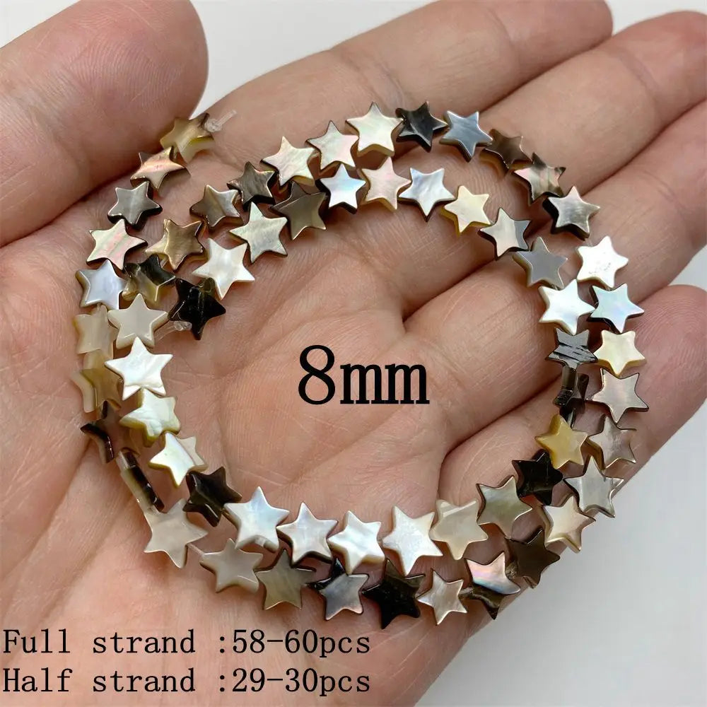 Natürliche graue schwarze Muschelperlen, rund, quadratisch, Perlmutt-Muschelperlen für die Schmuckherstellung, DIY-Charm, Halskette, Armband, Ohrringe