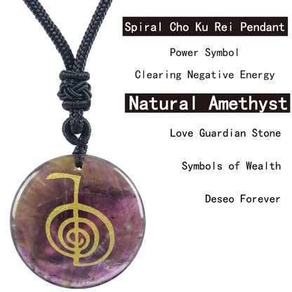 Heißer natürlicher Kristall quarz cho ku rei Reiki Energie symbol Anhänger alte spirituelle Heilung Halsketten Anhänger Frauen Mann Schmuck