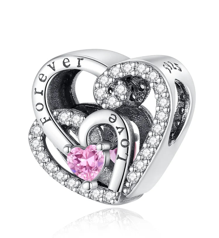 Bezaubernde herzförmige Perlen aus 925er-Sterlingsilber, Familie, Liebe, Tier, Fußabdruck, Charm-Armband, Halskette, passend für Frauen, DIY-Urlaubsgeschenke