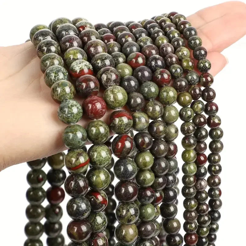 Naturstein Drachen Blutstein Perle Runde Lose Spacer 4 6 8 10 12mm Perlen Für Schmuck Machen DIY Halskette armband Zubehör