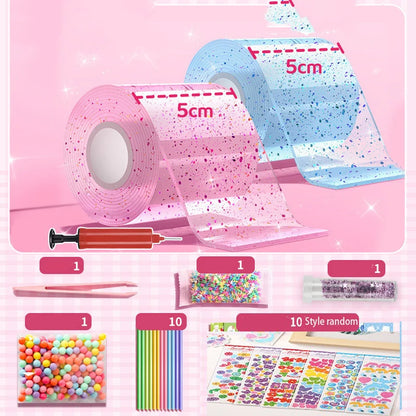Nano Kleber DIY Blow Bubble Nano Tape Nano Kleber Doppelseitiges Klebeband Nano Tape Sticky Ball Tape DIY Handwerk Band Spielzeug Kinder