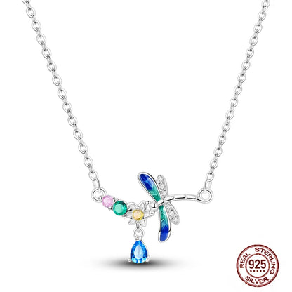 925 Sterling Silber blau Teufel Augen Palme Original Halskette Einhorn überlappen runde funkelnde Anhänger für Frauen Luxus Schmuck Geschenk