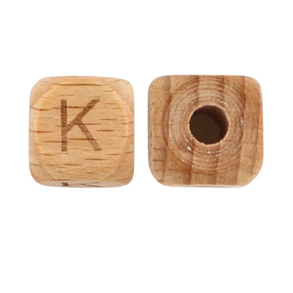 10/20/30/50 Stück Buchenholz-Buchstabenperlen 10mm 12mm Umweltfreundliche Naturholz-Alphabetperlen für Armband- und Halskettenherstellung
