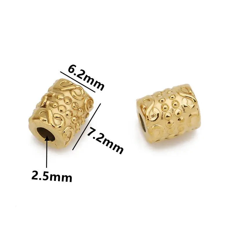 5 teile/los Edelstahl Gold Farbe Lose Rohr Große Loch Spacer Perlen für DIY Armbänder Halskette Schmuck Machen Liefert Finden