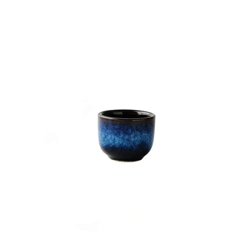 Japanisches Sake-Set aus Keramik, blauer Weinbecher, Topf, Geschirr, Retro-Heim-Shochu-Topf, 1 Topf, 4-Tassen-Set, Geschirr, Barzubehör
