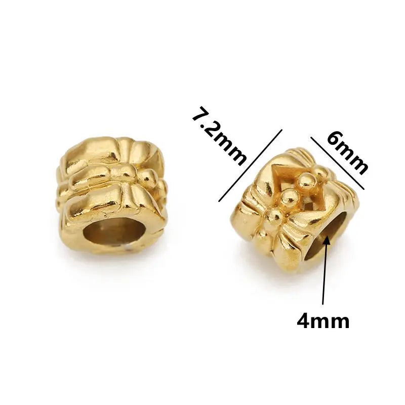 5 teile/los Edelstahl Gold Farbe Lose Rohr Große Loch Spacer Perlen für DIY Armbänder Halskette Schmuck Machen Liefert Finden