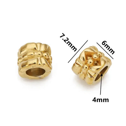 5 teile/los Edelstahl Gold Farbe Lose Rohr Große Loch Spacer Perlen für DIY Armbänder Halskette Schmuck Machen Liefert Finden
