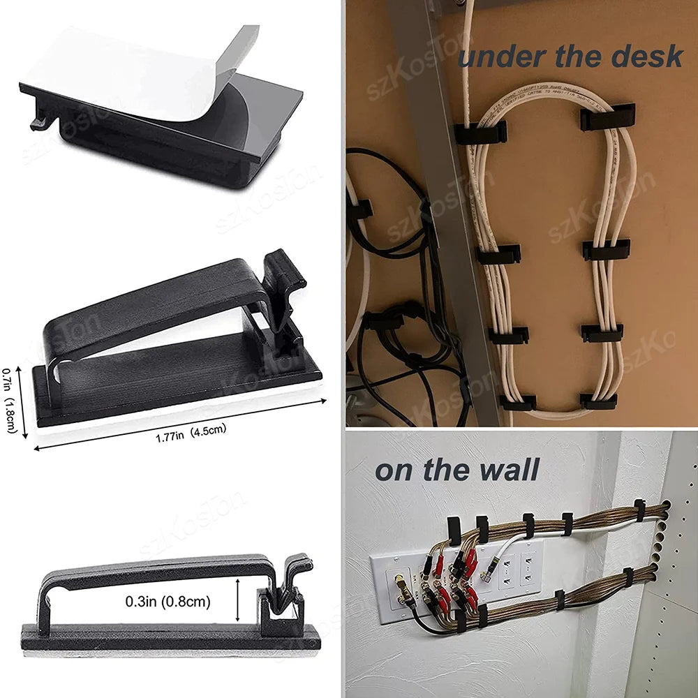 162-teiliges Set, Kabel-Organizer, Kabelwickler, flexible Kabelmanagement-Clips für Maus, Kopfhörer, TV, Büro, Heimelektronik
