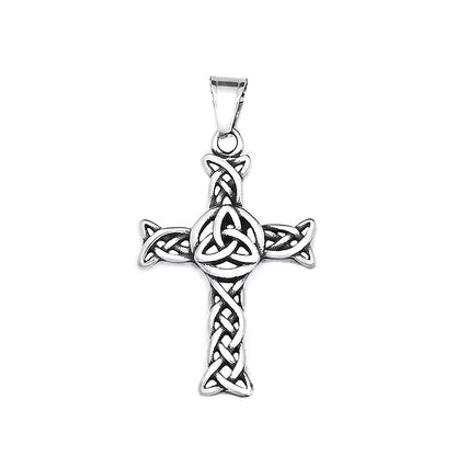 Vintage-Mode Kreuz Anhänger Halsketten Für Männer Frauen 316L Edelstahl Nordic Viking Keltische Knoten Halskette Amulett Schmuck