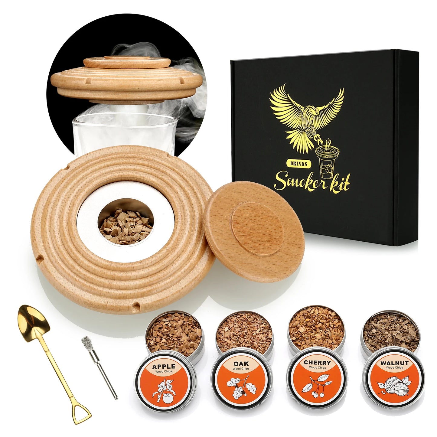 Cocktail-Räucher-Set, Rauch-Set, altmodisches Whiskey-Räucher-Getränk-Set, Cocktail-Zubehör für Whisky, Getränk