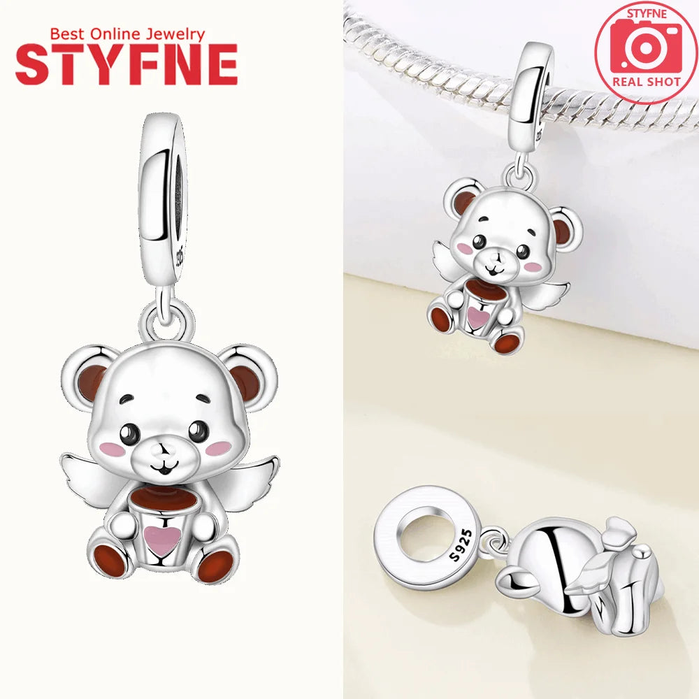 Tier-Serie-Charms, 925er Silber, Esel, Koala, Elefant, niedliche kleine Maus, Perlen-Anhänger, passend für DIY-Original-Armband, Modeschmuck