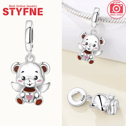 Tier-Serie-Charms, 925er Silber, Esel, Koala, Elefant, niedliche kleine Maus, Perlen-Anhänger, passend für DIY-Original-Armband, Modeschmuck