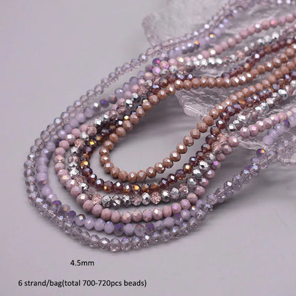 4 mm Farbschema, 6 Stränge/Beutel, Rondelle-Kristallglasperlen, facettierte lose Distanzperlen für Schmuckherstellung, Schmuck, DIY-Halskette