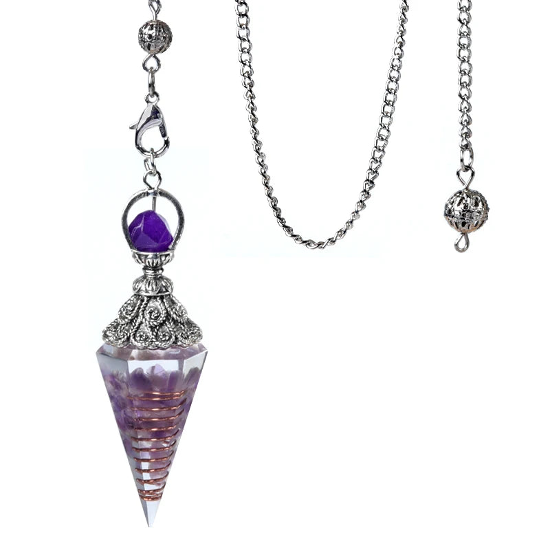 Natürliche Stein Geist Pendel Anhänger Gitter Kette Energie Glück Geheimnisvolle Reiki Harz Für Schmuck Machen Zubehör Halsketten