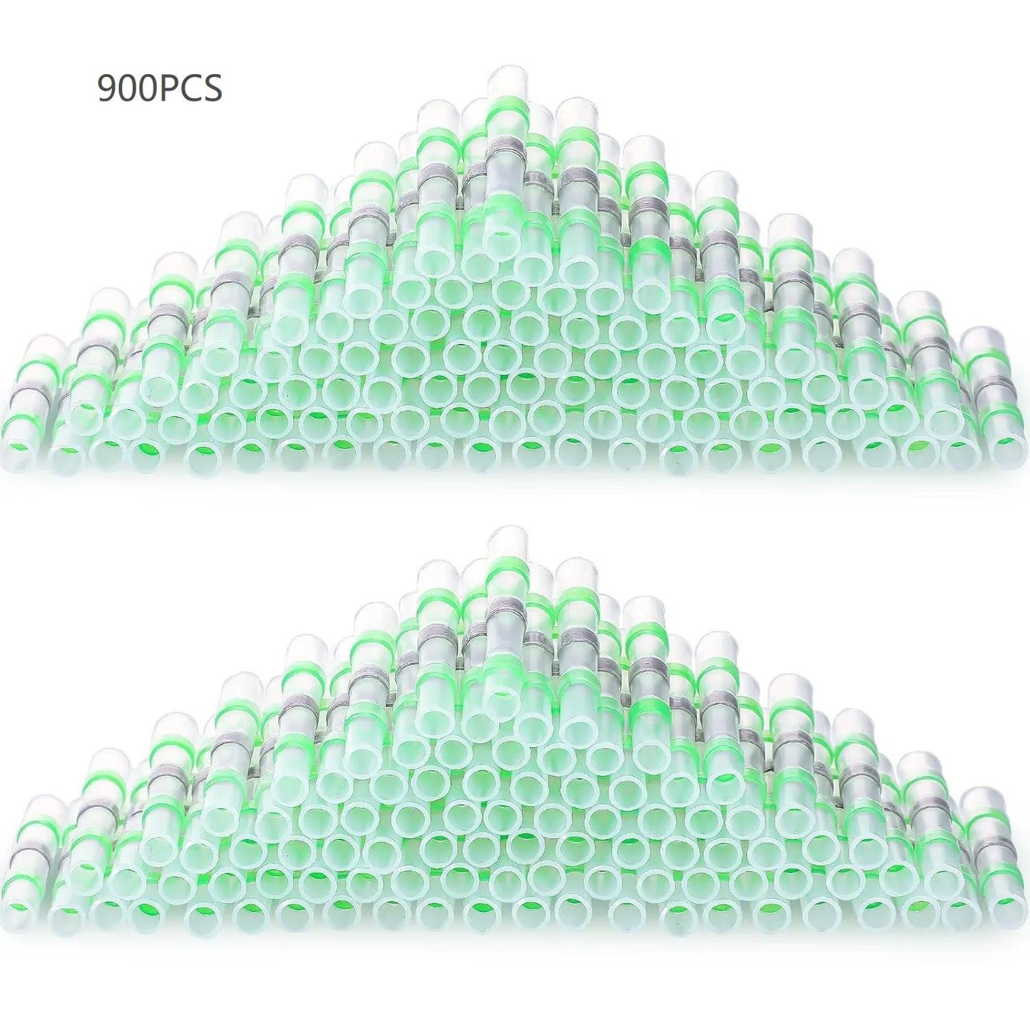 Grün 100/1000 Stück wasserdichte, schrumpfende, lötfreie Ringklemmen, Schrumpfschlauch, Schnellverbindungsdraht, mittlere Klemme, einfache Verwendung