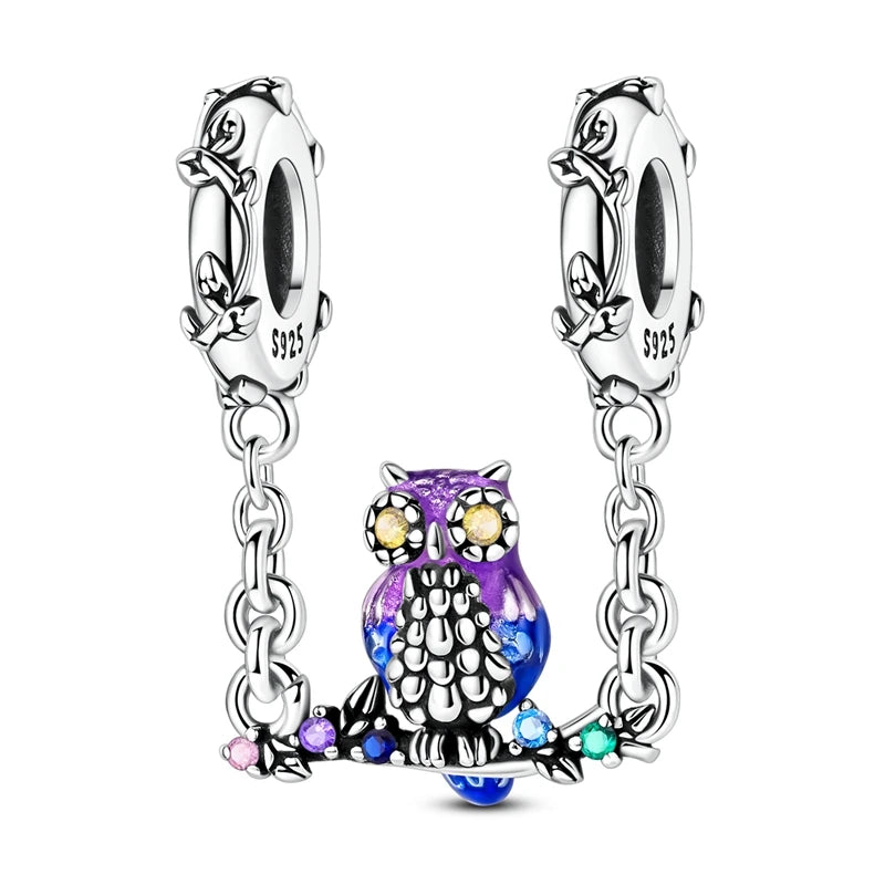 Sicherheitskette Libelle Schmetterling 925er Sterlingsilber Original Marienkäfer Kolibri Charm DIY Schmuckherstellung für Armband Armreif