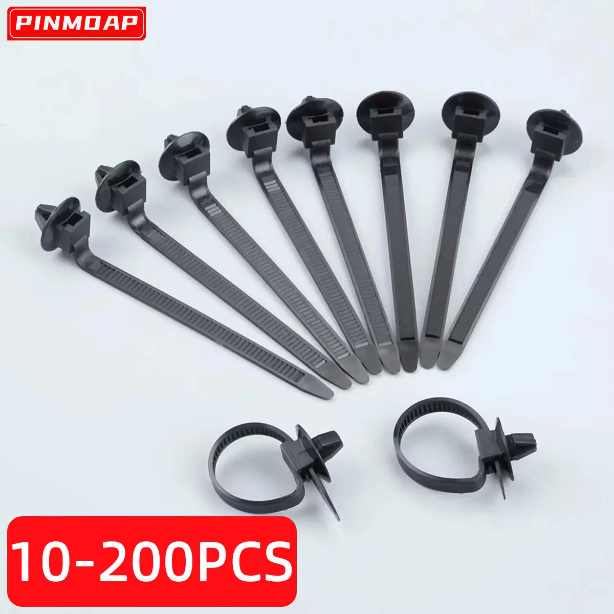 PINMOAP Kabelbinder für Kfz-Druckkabelbinder, schwarze Nylon-Kabelbinder, selbstsichernde Mehrzweck-Kabelbinder zum Bündeln von Innenrädern