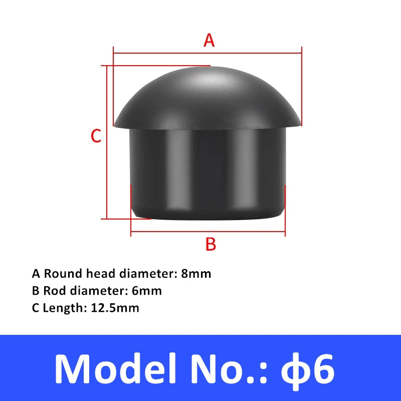 Halbkugelförmiger Plug aus PA66-Nylon, hochwertiger, gewindelfreier Plug, Pilzkopf, staubdicht, wasserdicht