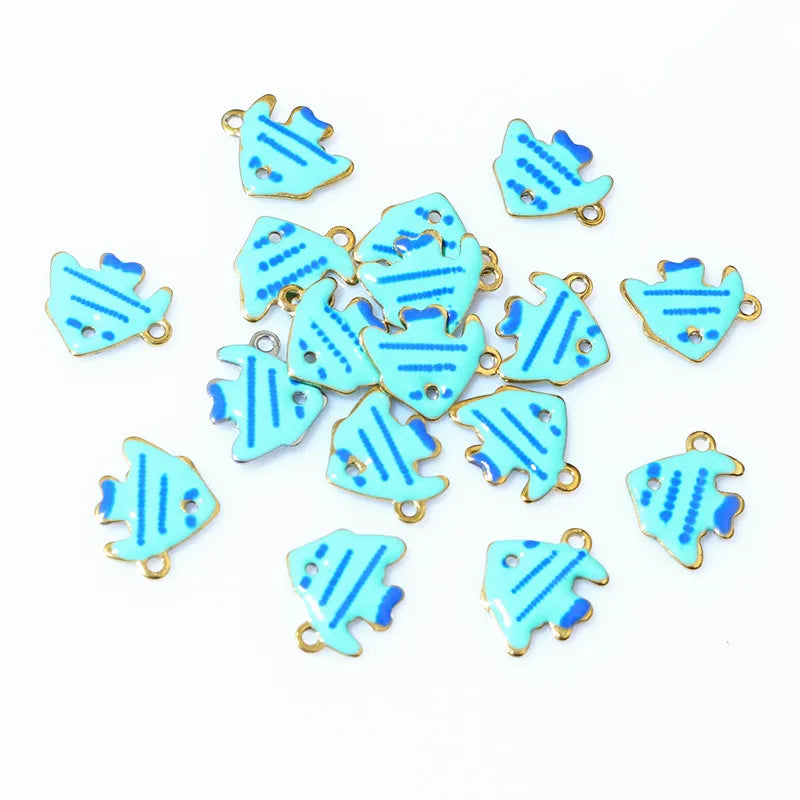 20 Stück 11x9mm Edelstahl Fisch Emaille Charms Anhänger Edelstahl DIY Schmuck Herstellung Zubehör Ergebnisse