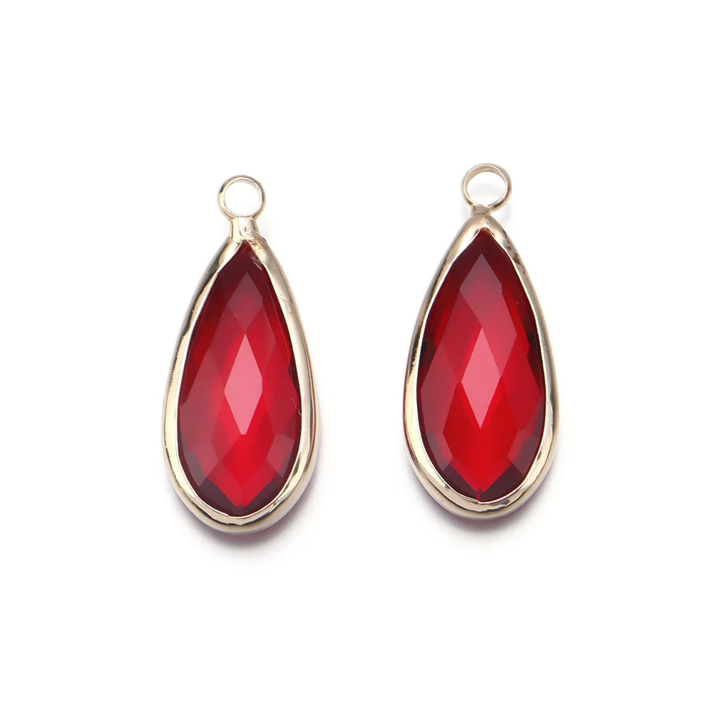 5 teile/los Teardrop Kristall Glas Anhänger Charms für Paare Armband Ohrringe Schmuck Machen Liefert DIY Halskette Ornamente