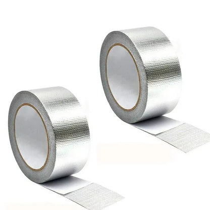 1 Rolle isoliertes HVAC-Aluminiumfolienband, silbernes Pipeline-Band aus Metall, reißfestes HVAC-Band, geeignet für Rohrleitungen und Trockner