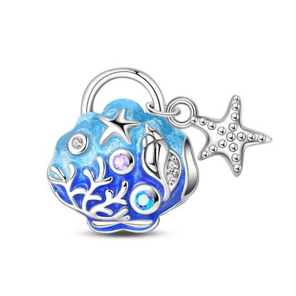 Ocean Series 925er Sterlingsilber, Wal, Schildkröte, kleiner Fisch, Qualle, Delfin, blauer Charm, passend für DIY-Armband, Halskette, Party-Schmuck