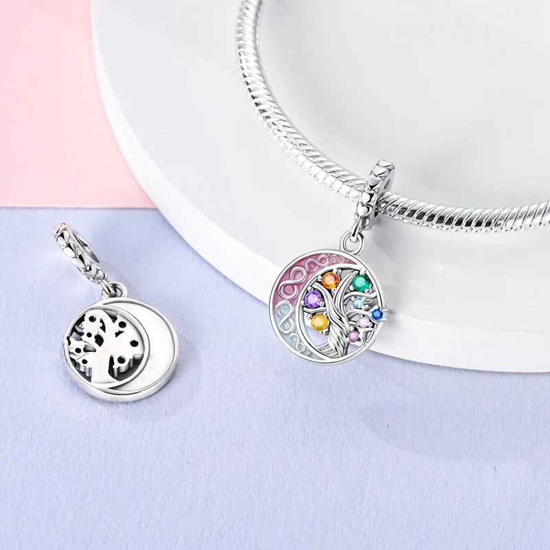 Charms aus 925er Silber, Baum des Lebens, passend für Original-Armbänder, Halsketten, Anhänger, Schmuck, Damen-Geschenk