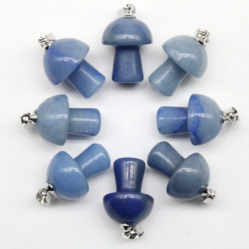 15 stücke Natürliche Stein Anhänger Quarz Kristall Amethyst Achate Aventurin Pilz Stein Anhänger für DIY Machen Zubehör