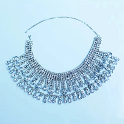 Übergroße runde Strass-Halskette für Mädchen und Frauen, Accessoires, luxuriöse Hochzeitsdekoration, Schmuck, Geschenke, extravagante Halskette