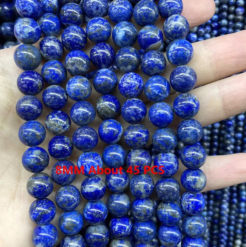 Natürliche Lapislazuli Runde Rohr Facettierte Lose Spacer Stein Perlen Für Schmuck Machen DIY Handgemachte Armbänder Halskette Zubehör