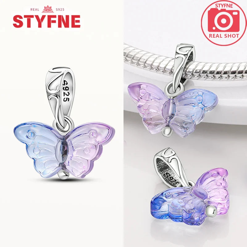 Neue Silber 925 Blaue Libelle Schmetterling Charms Perlen Fit Original Armband für Frauen DIY Edlen Schmuck Zubehör Perlen Geschenke