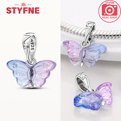 Neue Silber 925 Blaue Libelle Schmetterling Charms Perlen Fit Original Armband für Frauen DIY Edlen Schmuck Zubehör Perlen Geschenke