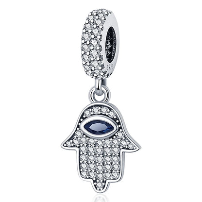 Heiße Verkäufe 925 Sterling Silber Charms Perlen Teufel Auge Fatimas Hand Kreuz Perlen Fit Original Armband Frauen DIY schmuck Geschenke