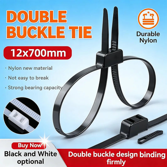 2/20 Stück robuste Polizeihandschellen (27,5") |   Flexible selbstsichernde Doppelkopf-Kabelbinder aus Nylon