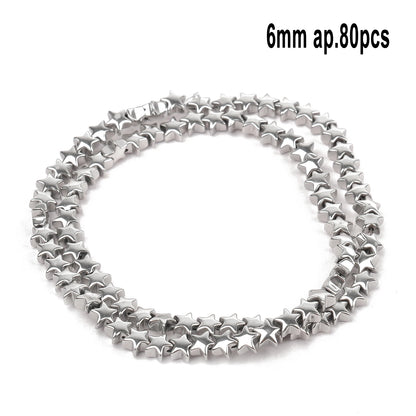 Großhandel AAA Rhodium Hämatit Perlen Charms Herz Stern Rohr Facettierte Runde Unregelmäßige Geometrische Form Perlen Für Schmuck Machen