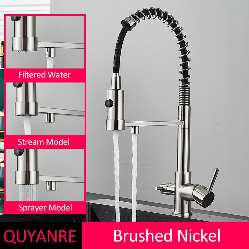 Schwarz Gefilterte Küche Wasser Filter Küche Armaturen Dual Auslauf Filter Wasserhahn Mixer Wasser Reinigung Wasser Kran Für Küche