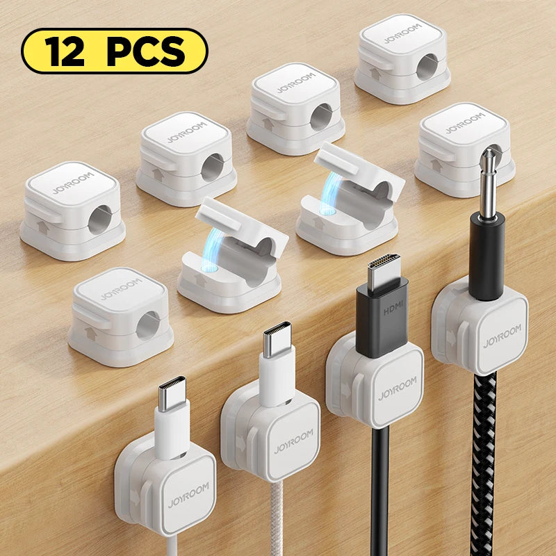 Joyroom 3/6/12PCS Magnetische Kabel Organizer Klebstoff Telefon Kabel Clip Desktop Kabel Draht Kabel Halter für Büro Schreibtisch Management