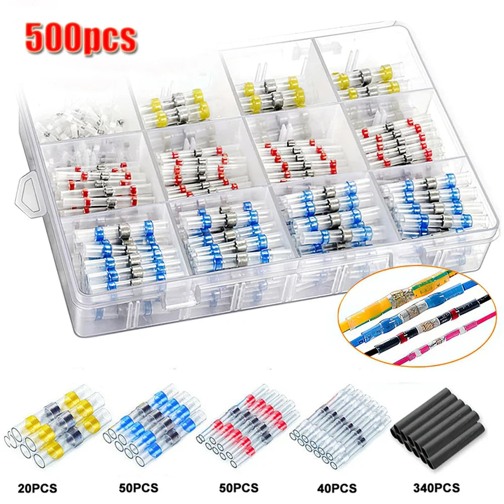 50-1000Pcs Solder Dichtung Draht Anschlüsse Schrumpf Solder Butt Isolierte Anschlüsse Solder Connector Kit Automotive Marine