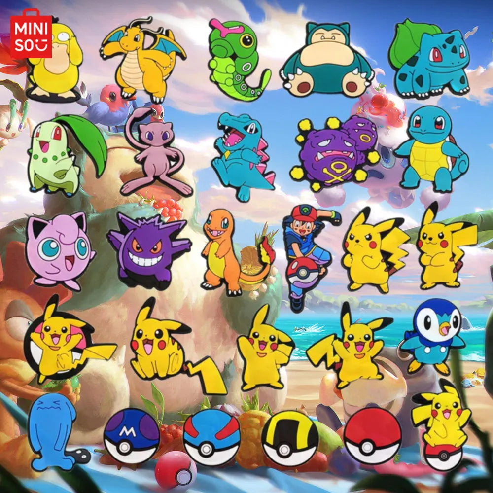 20/27 Stück Pokemon Schuhe Charms für Clogs Sandalen Dekoration PVC Pikachu Cartoon Schuhzubehör Charms für Freunde Geschenke