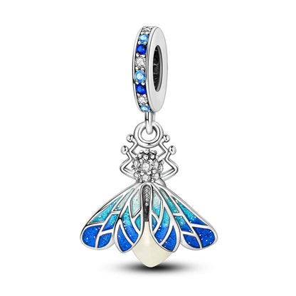 Blue Series Charm-Anhänger aus 925er-Sterlingsilber, Saphir, Baum des Lebens, Flasche, Elefant, Planet, Ozean, Herz, passend für DIY-Armbänder, Halsketten, Geschenke